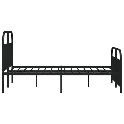 vidaXL Bed Frame | Black | Steel | Double | Bed Frame | Rectangular | Double Bed