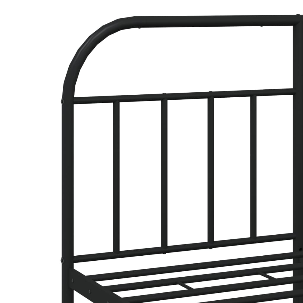 vidaXL Bed Frame | Black | Steel | Double | Bed Frame | Rectangular | Double Bed