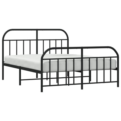 vidaXL Bed Frame | Black | Powder-Coated Steel | Double | Bed Frame