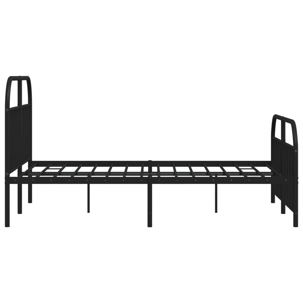 vidaXL Bed Frame | Black | Powder-Coated Steel | Double | Bed Frame