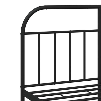 vidaXL Bed Frame | Black | Powder-Coated Steel | Double | Bed Frame