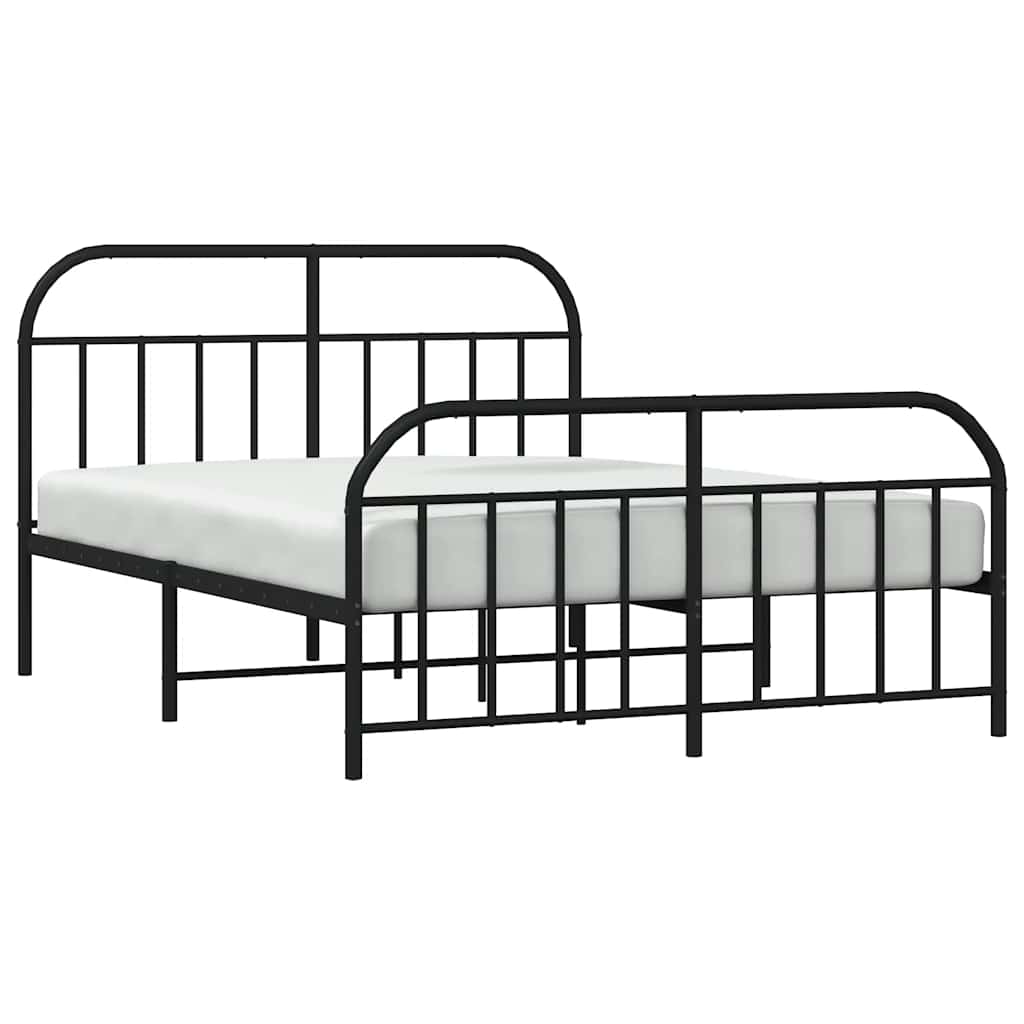 vidaXL Bed Frame | Black | Powder-Coated Steel | 160 x 200 cm | Bed Frame