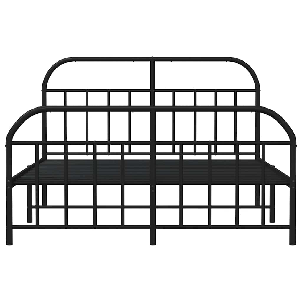 vidaXL Bed Frame | Black | Powder-Coated Steel | 160 x 200 cm | Bed Frame