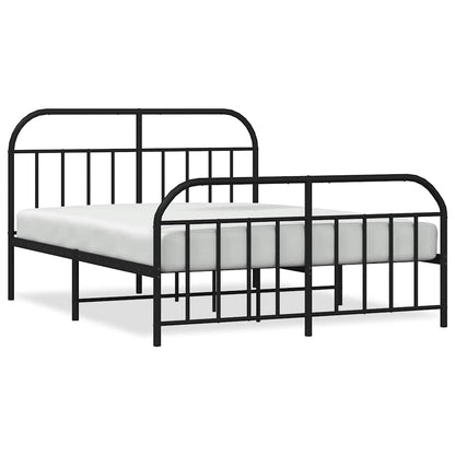 vidaXL Bed Frame | Black | Powder-Coated Steel | Large | Bed Frame | Rectangular