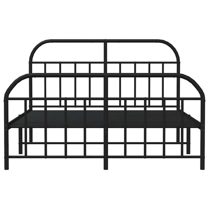 vidaXL Bed Frame | Black | Powder-Coated Steel | Large | Bed Frame | Rectangular