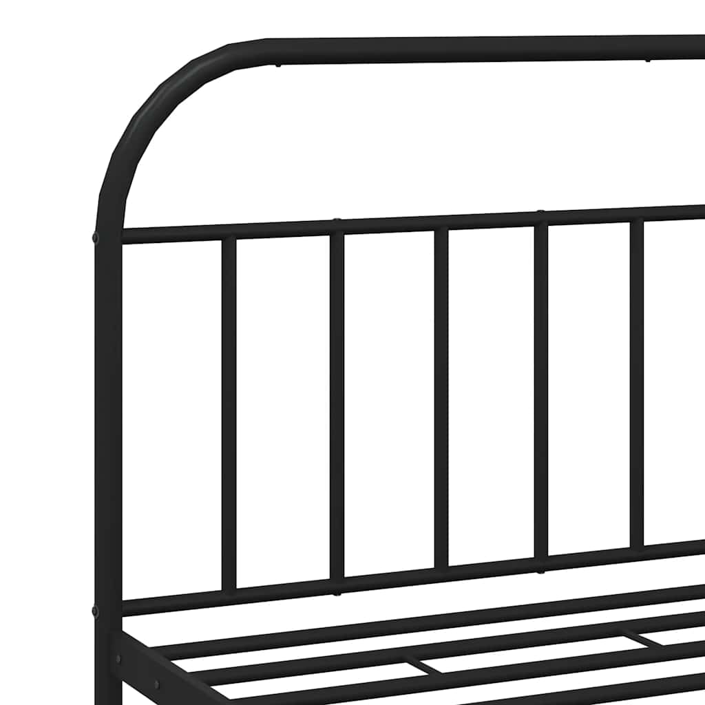 vidaXL Bed Frame | Black | Powder-Coated Steel | Large | Bed Frame | Rectangular