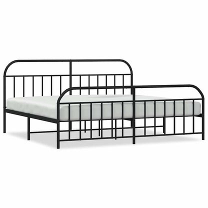 vidaXL Bed Frame | Black | Powder-Coated Steel | Double-sized | Bed Frame