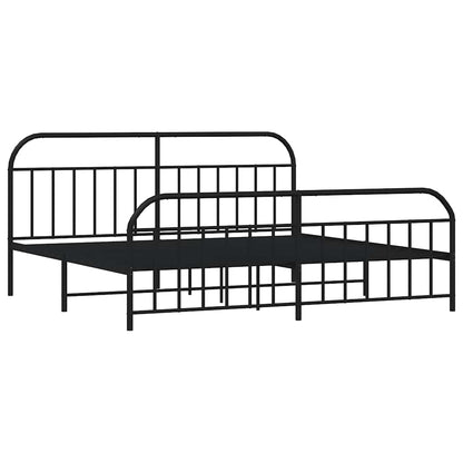 vidaXL Bed Frame | Black | Powder-Coated Steel | Double-sized | Bed Frame