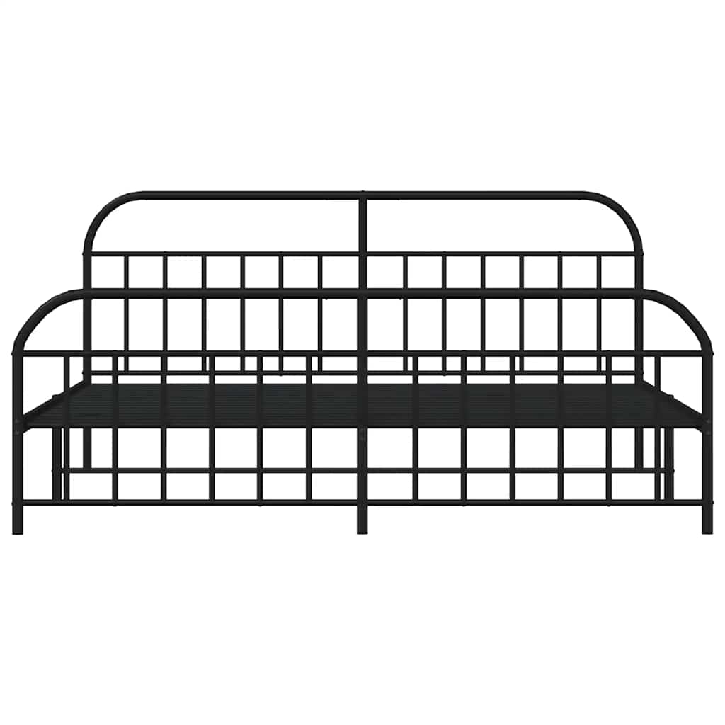 vidaXL Bed Frame | Black | Powder-Coated Steel | Double-sized | Bed Frame
