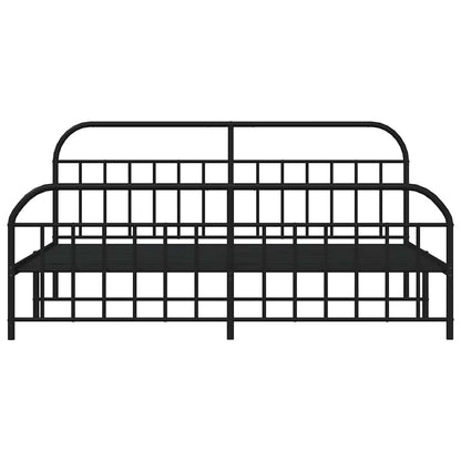 vidaXL Bed Frame | Black | Powder-Coated Steel | Double-sized | Bed Frame