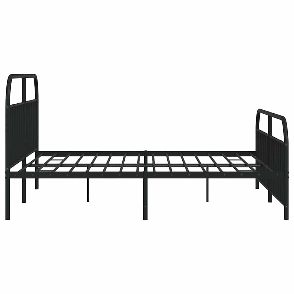 vidaXL Bed Frame | Black | Powder-Coated Steel | Double-sized | Bed Frame