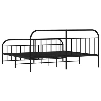 vidaXL Bed Frame | Black | Powder-Coated Steel | Double-sized | Bed Frame