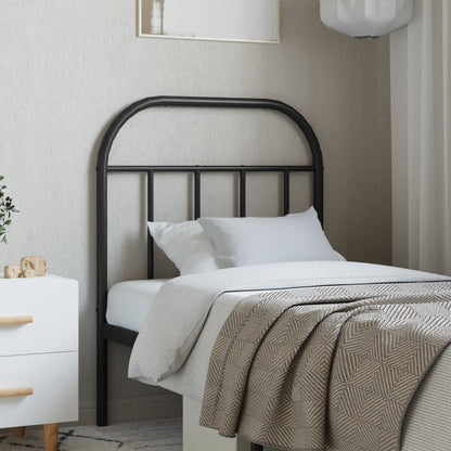 vidaXL Headboard | Black | Steel | 75 cm Width | Durable | Headboard