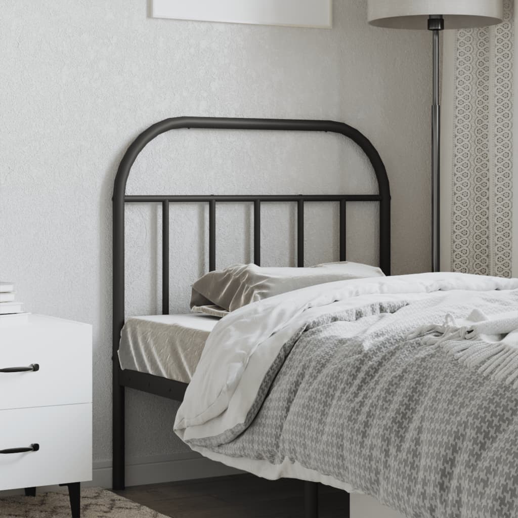 vidaXL Metal Replace Headboard Black 80 cm