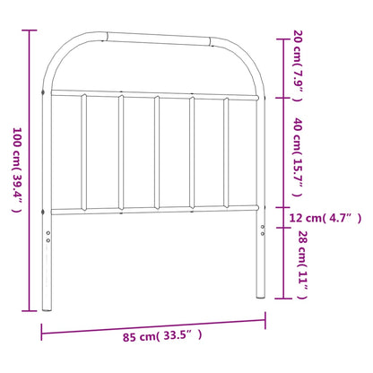 vidaXL Metal Replace Headboard Black 80 cm