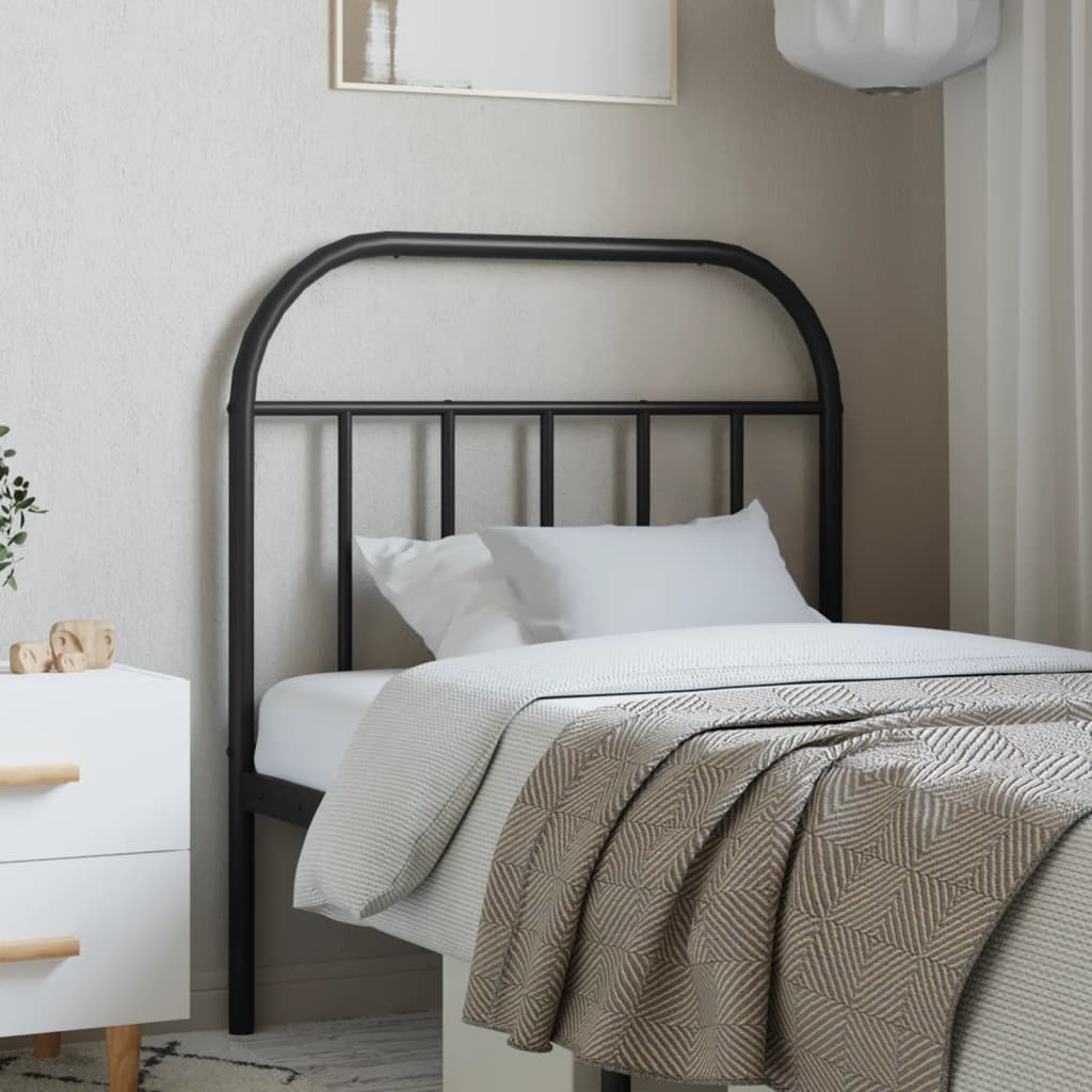 vidaXL Metal Replace Headboard Black 80 cm