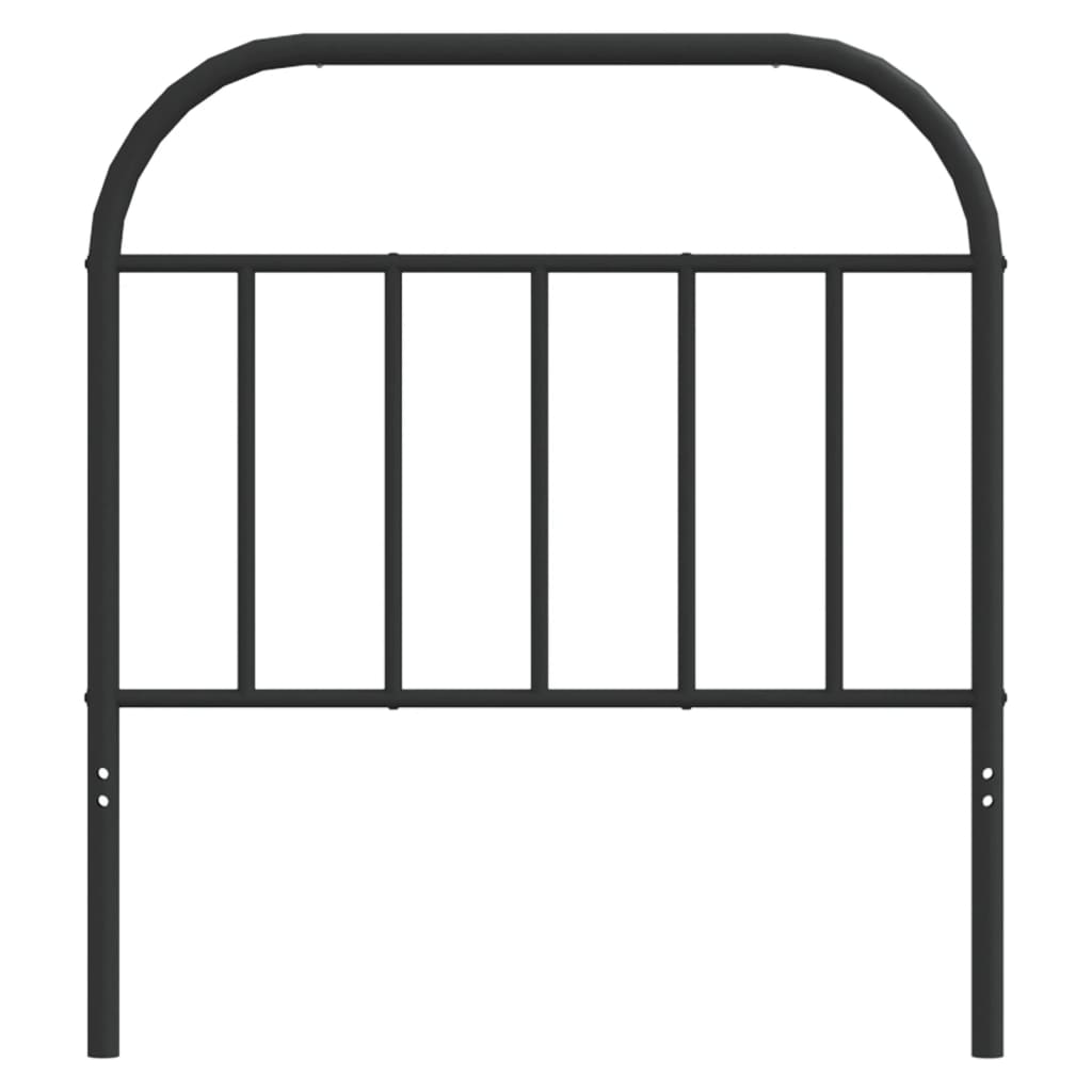 vidaXL Headboard | Black | Steel | Single |  Durable  | Headboard | Rectangular