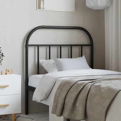 vidaXL Headboard | Black | Steel | Single |  Durable  | Headboard | Rectangular