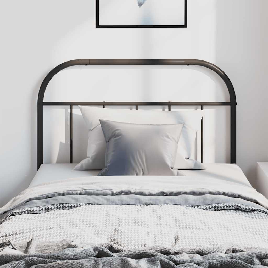 vidaXL Metal Replace Headboard Black 100 cm