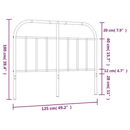 vidaXL Metal Replace Headboard Black 120 cm