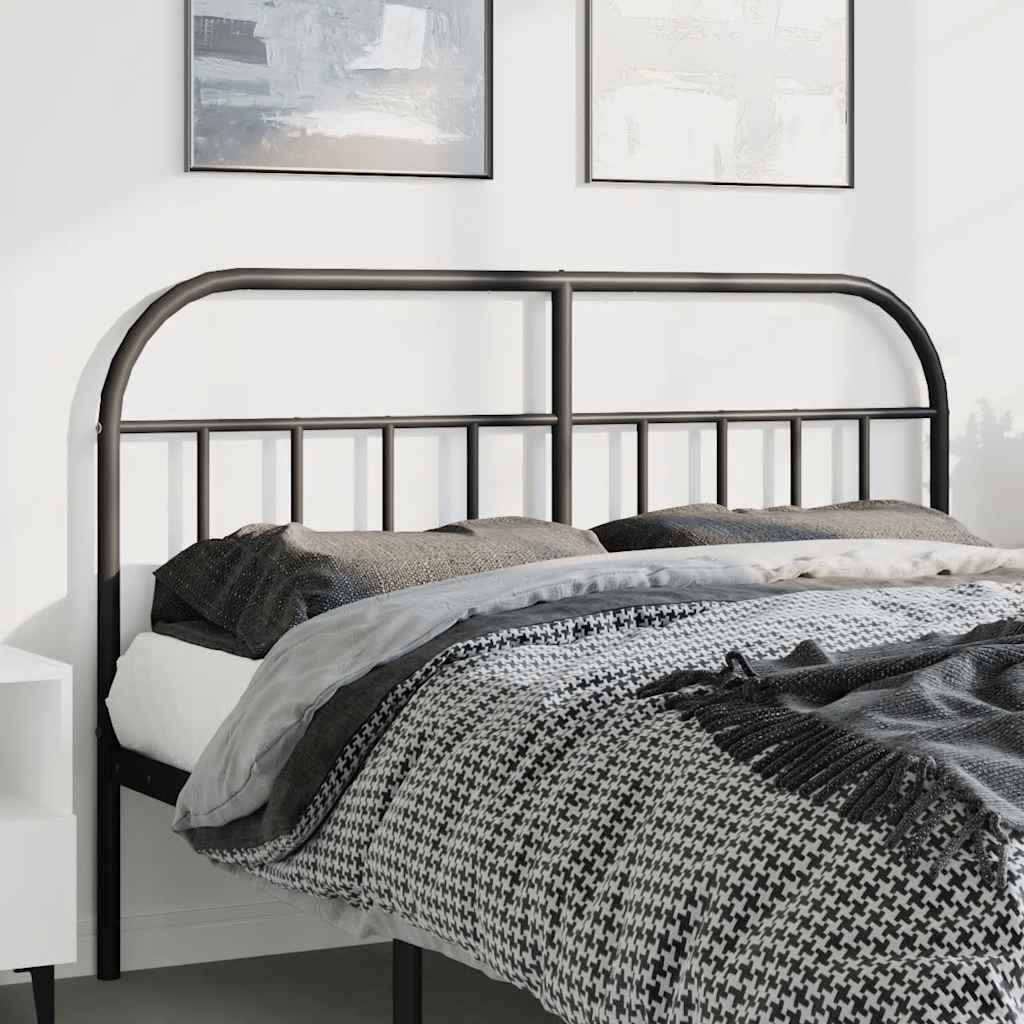vidaXL Headboard | Black | Powder-Coated Steel | 135 cm Suitable Mattress Width