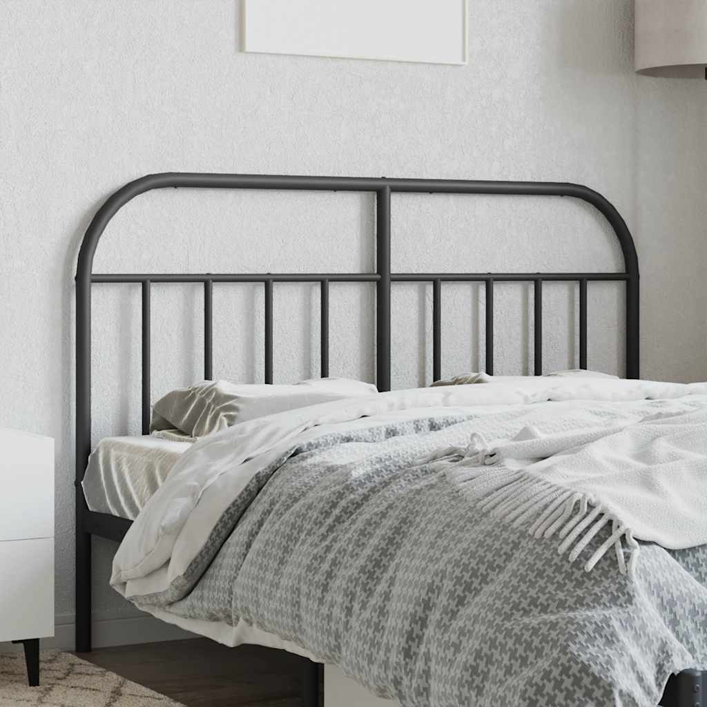 vidaXL Headboard | Black | Steel | 140 cm | Tough | Headboard | Rectangular