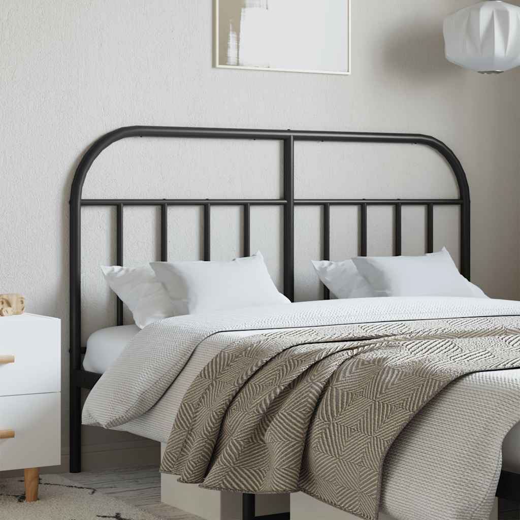vidaXL Headboard | Black | Steel | 140 cm | Tough | Headboard | Rectangular