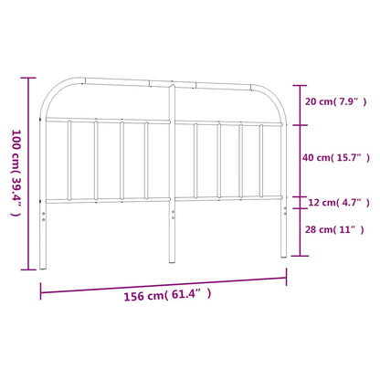 vidaXL Metal Replace Headboard Black 150 cm