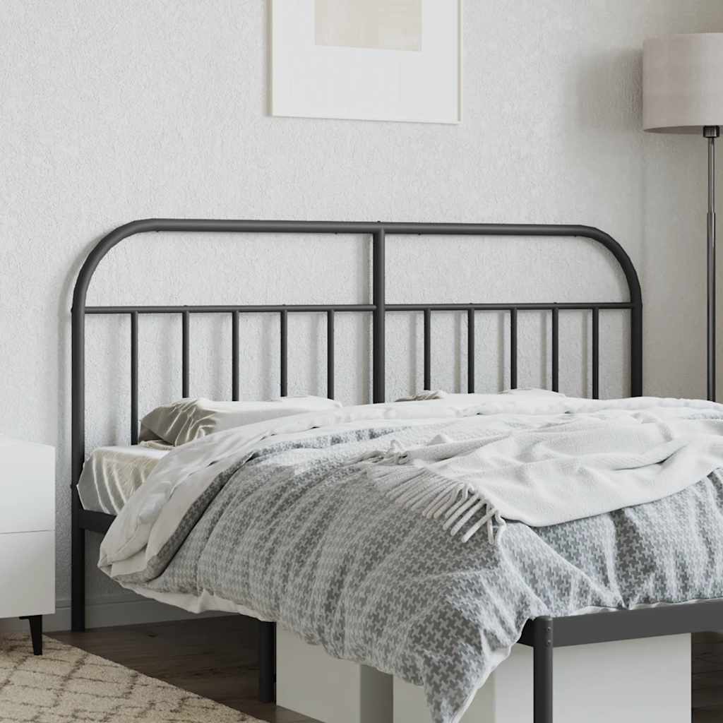vidaXL Headboard | Black | Powder-Coated Steel | Double |  Sleek  | Headboard