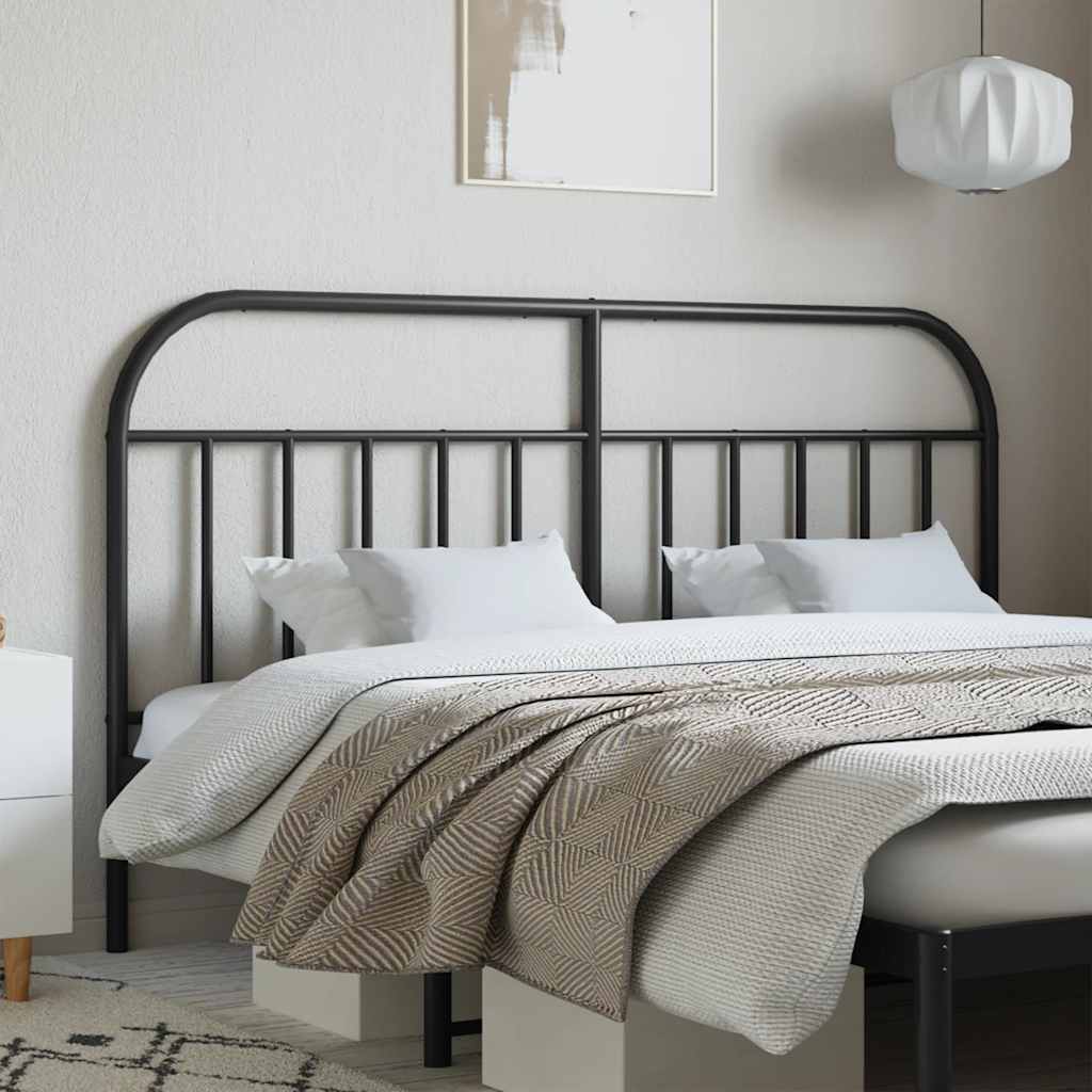 vidaXL Headboard | Black | Powder-Coated Steel | Double |  Sleek  | Headboard
