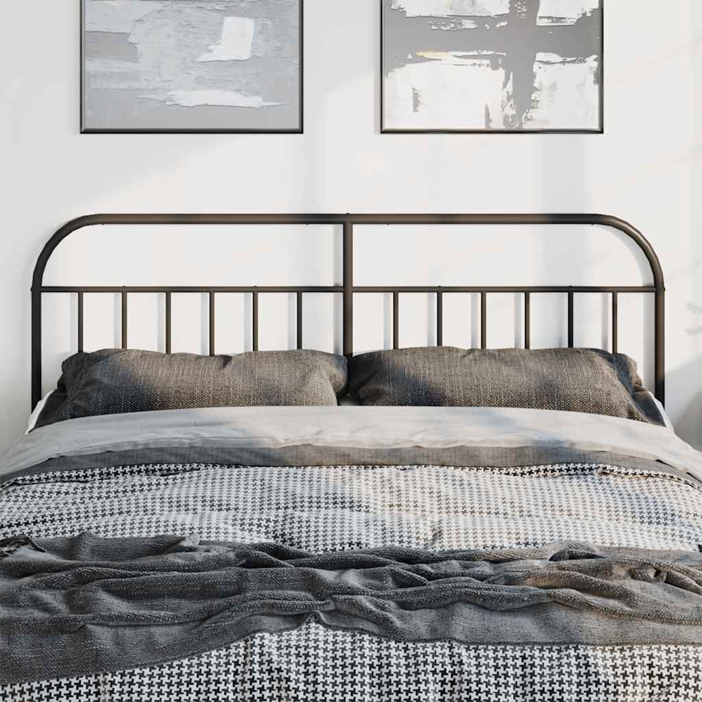 vidaXL Headboard | Black | Steel | 193 cm width | Headboard | Rectangular