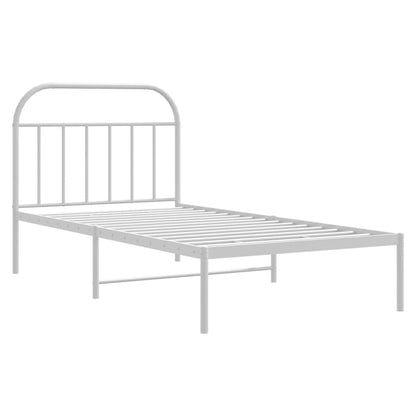 vidaXL Bed Frame | White | Powder-coated steel | Single | Bed Frame