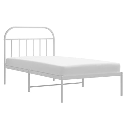 vidaXL Bed Frame | White | Powder-coated steel | Single | Bed Frame