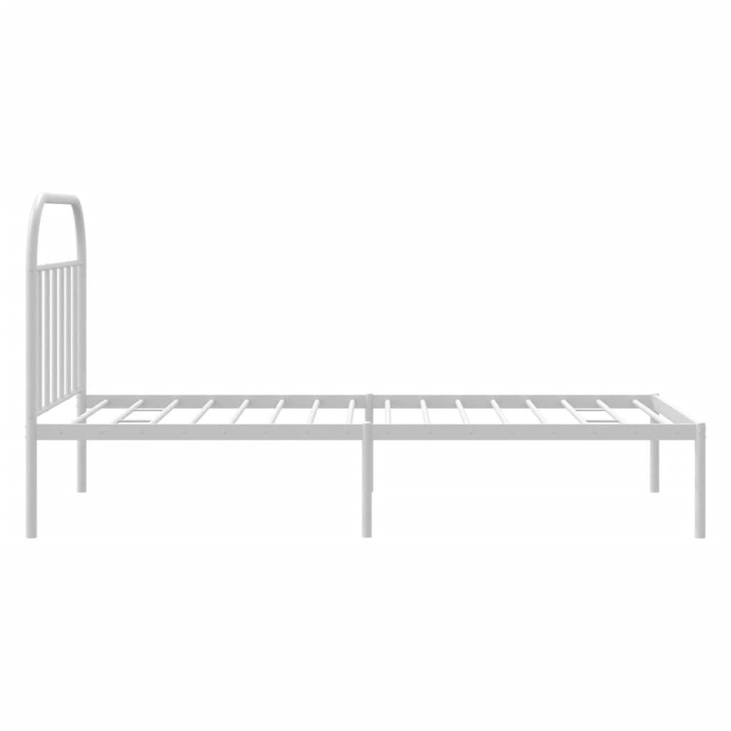 vidaXL Bed Frame | White | Powder-coated steel | Single | Bed Frame