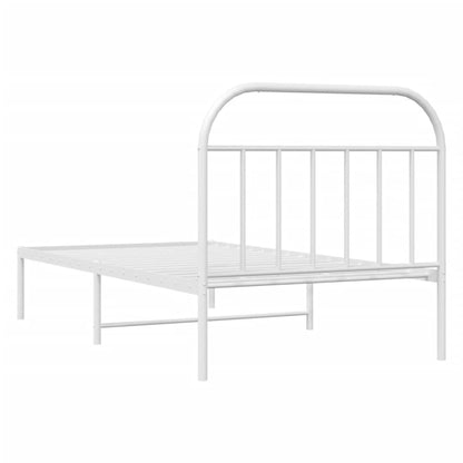 vidaXL Bed Frame | White | Powder-coated steel | Single | Bed Frame