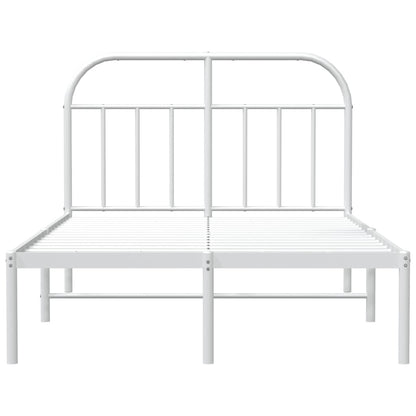 vidaXL Metal Bed Frame without Mattress with Headboard White 120x190cm