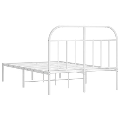 vidaXL Metal Bed Frame without Mattress with Headboard White 120x190cm