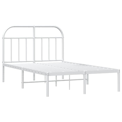 vidaXL Bed Frame | White | Powder-coated Steel | Double | Bed Frame