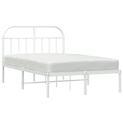 vidaXL Bed Frame | White | Powder-coated Steel | Double | Bed Frame