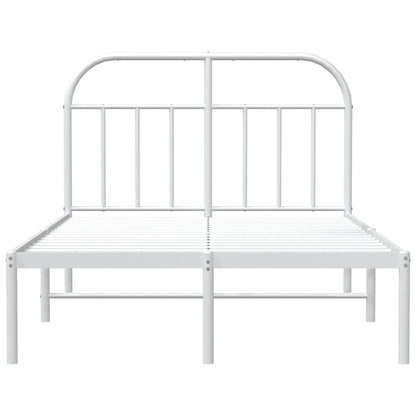 vidaXL Bed Frame | White | Powder-coated Steel | Double | Bed Frame