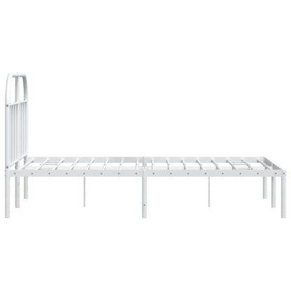 vidaXL Bed Frame | White | Powder-coated Steel | Double | Bed Frame