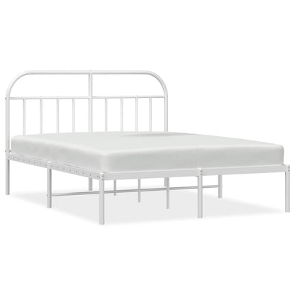 vidaXL Bed Frame | White | Powder-Coated Steel | 140x190 cm | Bed Frame