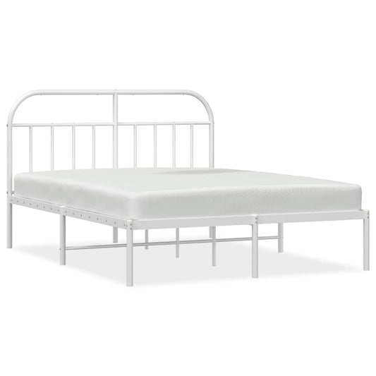 vidaXL Bed Frame | White | Powder-Coated Steel | 140x190 cm | Bed Frame