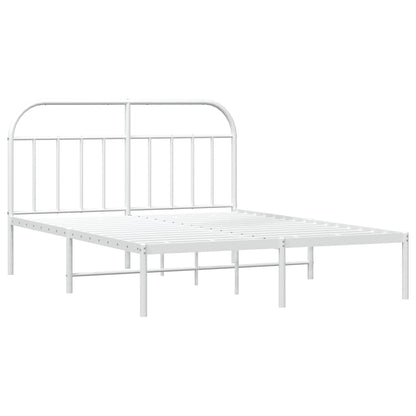vidaXL Bed Frame | White | Powder-Coated Steel | 140x190 cm | Bed Frame