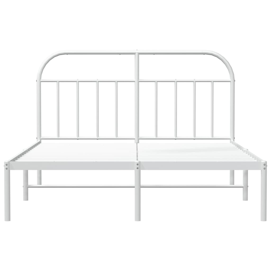 vidaXL Bed Frame | White | Powder-Coated Steel | 140x190 cm | Bed Frame