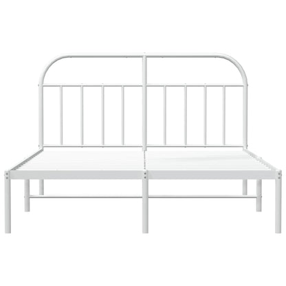 vidaXL Bed Frame | White | Powder-Coated Steel | 140x190 cm | Bed Frame