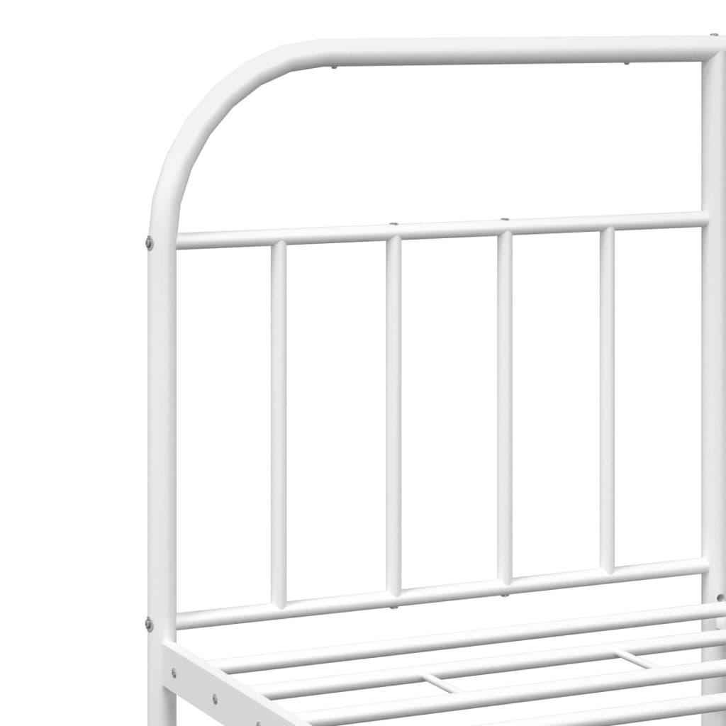vidaXL Bed Frame | White | Powder-Coated Steel | 140x190 cm | Bed Frame