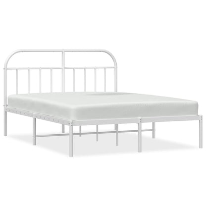vidaXL Bed Frame | White | Powder-Coated Steel | 140x200 cm | Tough | Bed Frame
