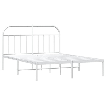 vidaXL Bed Frame | White | Powder-Coated Steel | 140x200 cm | Tough | Bed Frame
