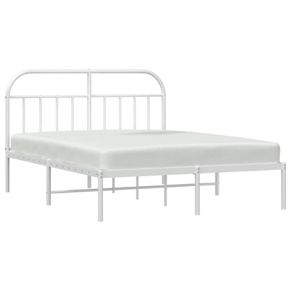 vidaXL Bed Frame | White | Powder-Coated Steel | 140x200 cm | Tough | Bed Frame